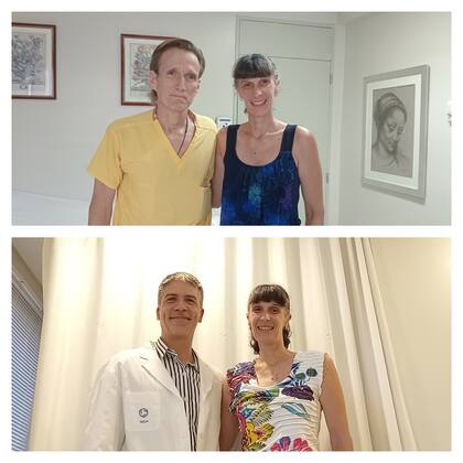 Junto a sus médicos, grandes pilares en su recuperación.