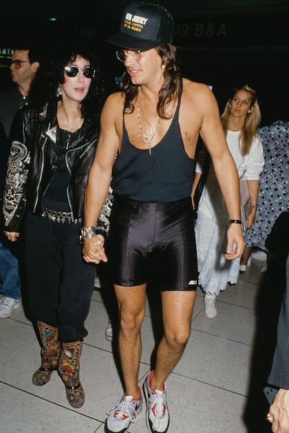 Junto al músico
Richie Sambora, de la banda de rock Bon Jovi, en 1991.