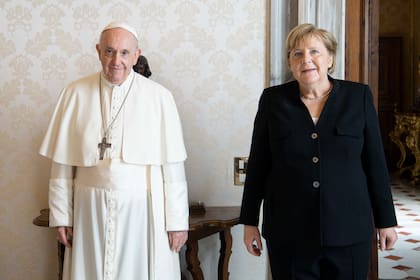 Junto Angela Merkel en el Vaticano
