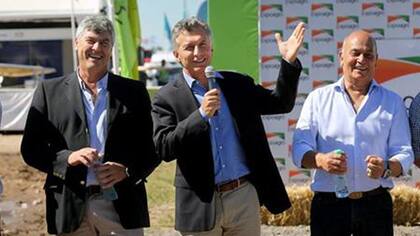 Juntos, Mauricio Macri y Gerónimo Venegas en Expoagro en marzo pasado.