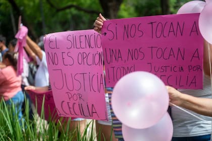 "Justicia por Cecilia", fue la consigna que aglutinó a las personas en el lugar.