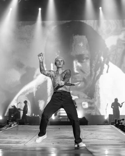 Justin Bieber en el concierto de Rock in Rio, Brasil, antes de la cancelación de sus shows programados en Argentina