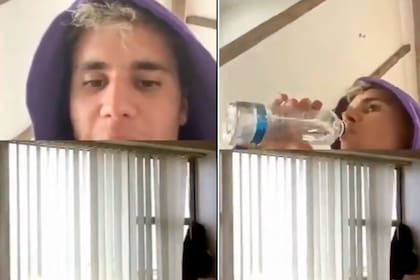 El momento en que el Justin acepta la solicitud de unión, tomó agua y no vio a la joven