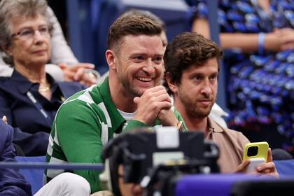 Justin Timberlake se vistió de verde para observar la gran final del US Open
