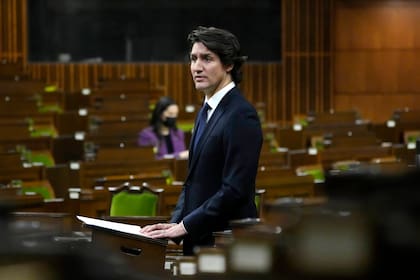 Justin Trudeau, ayer, durante un debate de emergencia en el Capitolio