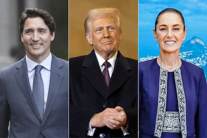 Justin Trudeau, Donald Trump y Claudia Sheinbaum