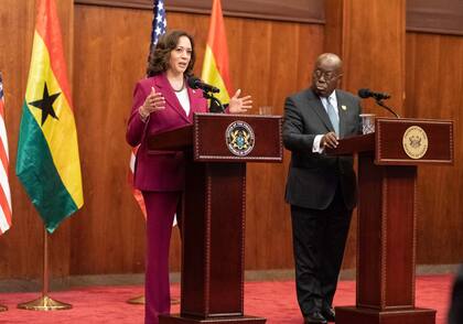 Kamala Harris durante su visita a África