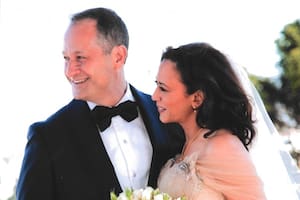 Kamala Harris junto a su esposo, Douglas Emhoff, el día de su boda