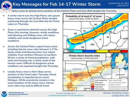 Kansas, Nebraska, Iowa, Wisconsin en Illinois registrarían importantes tormentas de nieve