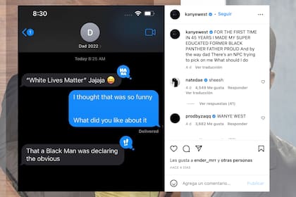 Kanye West compartió mensajes en Instagram sobre su postura