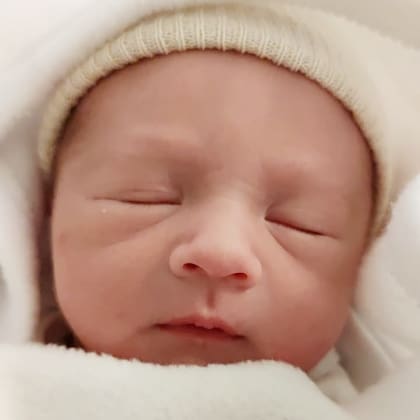 Karina Gao presentó a Teo Pietro, su tercer hijo.