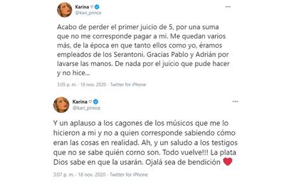La cantante contó que perdió un juicio y se descargó con sus exmúsicos por no defenderla