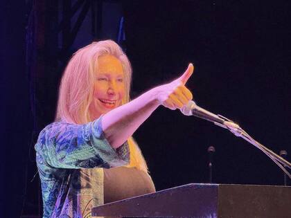 Karina Milei en una de sus últimas apariciones, en la que coqueteó con una candidatura para este año