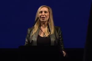 Karina Milei, secretaria general de la presidencia, en el acto de La Libertad Avanza en Parque Lezama