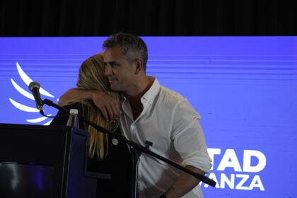 Karina Milei y Martín Menem durante la última actividad partidaria, el domingo, en el Hotel NH de Mar del Plata