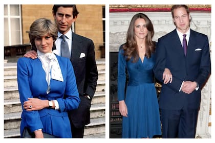 Kate Middleton y Lady Di usaron trajes azules cuando anunciaron que se casarían con el heredero al trono