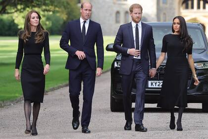 Kate, William, Harry y Meghan en el castillo de Windsor