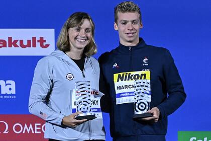 Katie Ledecky y el francés Leon Marchand, otro prodigio de la natación