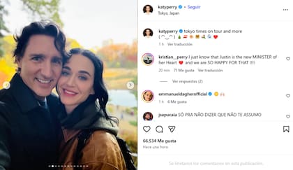 Katy Perry confirmó su romance con Justin Trudeau luego de muchos meses