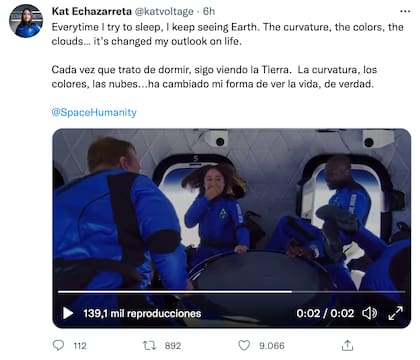 Katya Echazarreta cont que en las noches todava imagina que est en el espacio