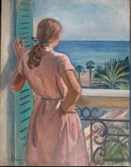 Katya en el balcón, Zinaida Serebryakova (1931)