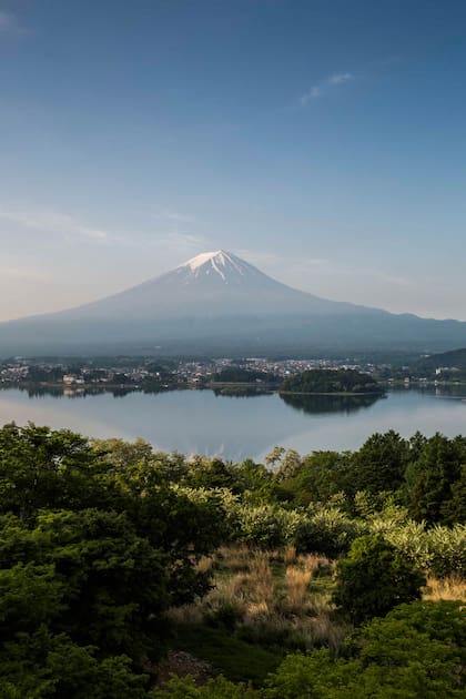 Kawaguchiko es un pueblito al pie del icónico monte Fuji, de 3.776 msnm, muy cerca de Tokio.