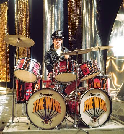 Keith Moon tocando su batería de “Pictures of Lily”, 1967. “Diría que es la batería más icónica de Moon”, dice Inciardi.