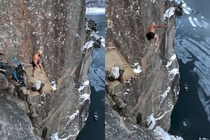 Ken Stornes rompió el récord Guiness y saltó al vacío a más de 40 metros de altura