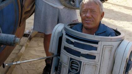 Kenny Baker, en pleno rodaje