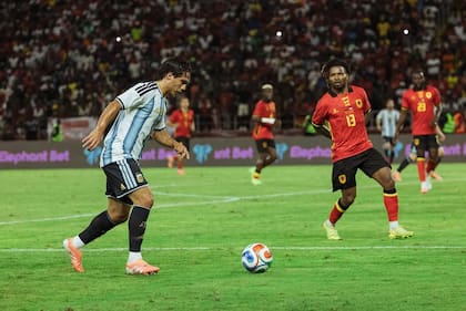 Kevin Mac Allister, durante el amistoso de la selección argentina ante Angola