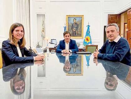 Kicillof, Raverta y su sucesor en la provincia, Andrés "Cuervo" Larroque