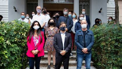 Kicillof, ayer junto con Máximo Kirchner y Luana Volnovich