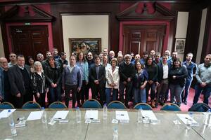 Kicillof con gremios esta mañana en la Casa de Gobierno