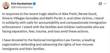 Kim Kardashian anunció una donación a una organización que apoya a los inmigrantes