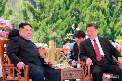 Kim y Xi, en mayo de 2018