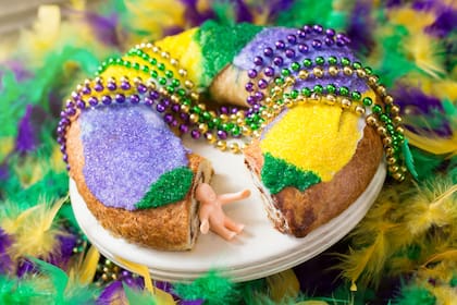 King Cake típica del carnaval de Nueva Orleans.