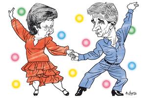 Kristalina Georgieva, directora del FMI, y el ministro de Economía, Luis Caputo