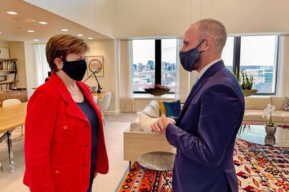Kristalina Georgieva, titular de FMI, y Martín Guzmán, ministro de Economía de la Argentina
