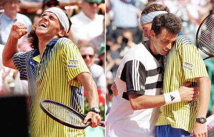 Kuerten celebra su victoria en 1997 ante Bruguera / EFE