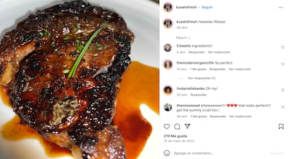 Kumar Ferguson sube algunos de los platos que prepara en su cuenta de Instagram