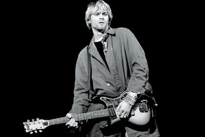 Kurt Cobain en octubre de 1992, en el Estadio de Vélez, cuando la banda tocó en la Argentina