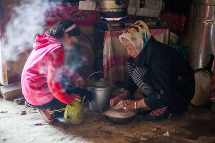 Familia uigur, en Xinjiang