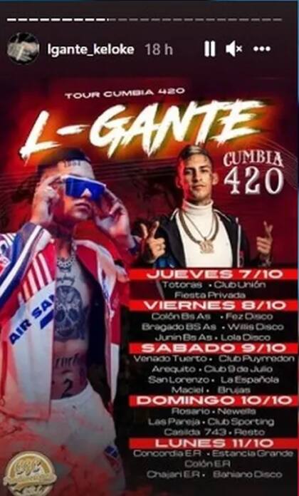 L-Gante había anunciado 15 shows para este fin de semana XXL