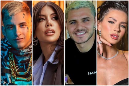 L-Gante, Wanda Nara, Mauro Icardi y la China Suárez