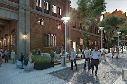 Fachada de ladrillos y aceras abovedadas la identifican como una de las típicas construcciones de la época