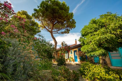 La abundancia de árboles se suma a las plantas y Santa Ritas florecidas en las casas en plena primavera