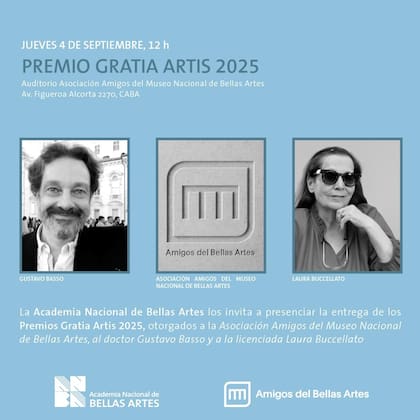 La Academia Nacional de Bellas Artes distingue a artistas, investigadores, coleccionistas y la Asociación Amigos del Bellas Artes