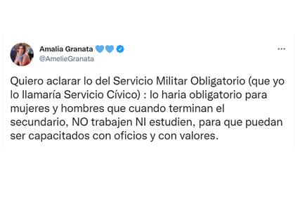 La aclaración de Amalia Granata, después de sus declaraciones sobre el servicio militar obligatorio