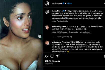 La actriz compartió en redes sociales detalles de su boda en Italia (Foto Instagram @salmahayek)