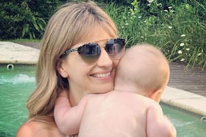 La actriz compartió una tierna foto junto a su bebé Otto